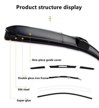 Load image into Gallery viewer, Universal U-type 3 Section Car Windshield Wiper Blade From 14"--26"