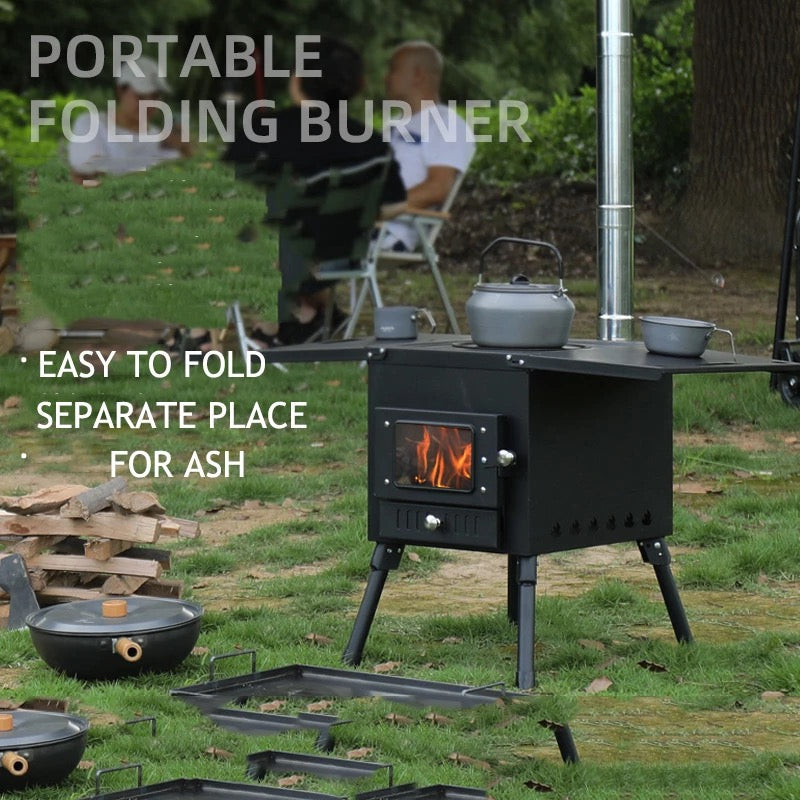 Portable Tent Heating Stove Fire Wood Heater Camping tool Picnic BBQ Cooking Stove