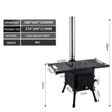 Load image into Gallery viewer, Portable Tent Heating Stove Fire Wood Heater Camping tool Picnic BBQ Cooking Stove
