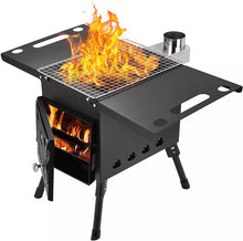 Load image into Gallery viewer, Portable Tent Heating Stove Fire Wood Heater Camping tool Picnic BBQ Cooking Stove
